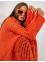 Fashionhunters Oranžový oversize svetr se širokými rukávy OCH BELLA