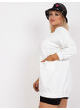 Fashionhunters Základní bílá bavlněná halenka plus velikosti