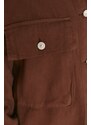 Džínová bunda Trendyol Brown s dvojitou kapsou ze 100% bavlny