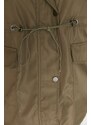 Trendyol Curve Khaki Hooded Snap Detailní Kapsa Uvnitř Plyšový Kabát