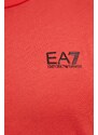 Bavlněné tričko EA7 Emporio Armani červená barva