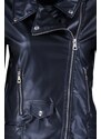 Trendyol černá nadměrná kapsa Detailní kabát na motorkářskou bundu z umělé kůže