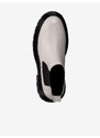 Černo-krémové kožené kotníkové boty Tamaris - Dámské