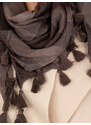 Fashionhunters Dámský hnědý šátek s třásněmi