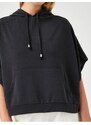 Koton Women's Oversize Sweatrshirt Hooded With Pocket