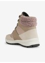 Světle růžové dámské kotníkové boty se semišovými detaily Geox Bra - Dámské