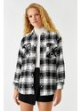 Koton Women's Black Plaid Shirt