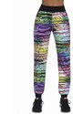 Bas Bleu Women's sweatpants TROPICAL with welts and colored stripes