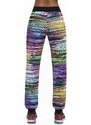 Bas Bleu Women's sweatpants TROPICAL with welts and colored stripes