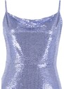 Trendyol Curve Blue Collar Knitted Sequin Dress