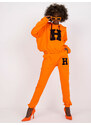 Fashionhunters Oranžová bavlněná tepláková souprava od Nately