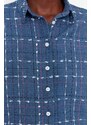 Trendyol Blue Woven Basic Tweed Checked Shirt