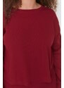 Trendyol Curve Claret Red Crew Neck Knitted Pajamas Set