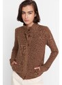 Trendyol Mink High Neck Knitwear Cardigan