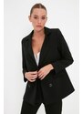 Trendyol Black Regular Lined Blazer with Buttons