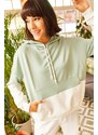 Olalook Women's Mint 2-Color Oversize Sweatshirt