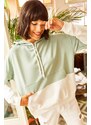 Olalook Women's Mint 2-Color Oversize Sweatshirt