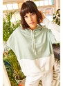 Olalook Women's Mint 2-Color Oversize Sweatshirt