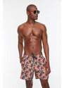 Trendyol Men's Multi-colored Men's Standard Swimwear with a Parrot Print Swimming Shorts