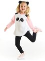Denokids Plush Panda Girl Child Sweatshirt Leggings Set