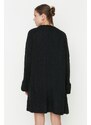Trendyol Black Wide Fit Soft Textured Knitwear Cardigan