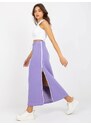 Fashionhunters Světle fialová midi sukně se zipem