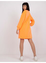 Fashionhunters Oranžové šaty s carrarskými kapsami