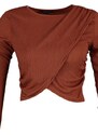 Trendyol Brown Crew Neck Cress Knitted Blouse