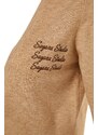 Trendyol X Sagaza Studio Světle hnědá výšivka Detailní pletený svetr