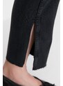 Trendyol Black Petite Slit High Waist Slim Flare Jeans