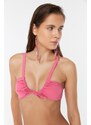 Trendyol Pink Ruffle Detailed Bikini Top