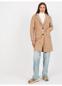 Fashionhunters OCH BELLA béžový plyšový kabátek s kapsami