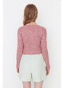 Trendyol Dried Rose Crop Soft Textured Basic Knitwear Sweater