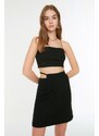 Trendyol Black Knitted Mini Skirt With Decollete