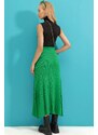 Trend Alaçatı Stili Women's Green Button Detailed Knitwear Skirt