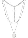 SilveAmo Stříbrný vrstvený náhrdelník Kuličky s medailonkem