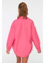 Trendyol Weave Fuchsia Shirred Beach Shirt