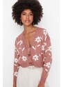 Trendyol Pale Pink Jacquard Knitwear Cardigan