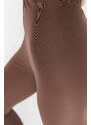 Trendyol Brown Heel Snap-On Shiny Knitted Leggings