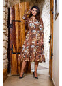 Awama Woman's Dress A468 Brown/Pattern