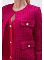 Gusto Collarless Tuvit Jacket - Fuchsia