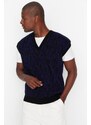 Trendyol Black Unisex Oversize Fit Wide fit Leopard Print Knitwear Sweater