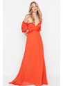 Trendyol Sunflower Lined Chiffon Evening Dress