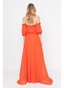 Trendyol Sunflower Lined Chiffon Evening Dress