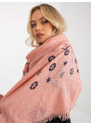 Fashionhunters Prachově růžový dámský šátek s potiskem