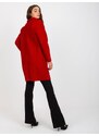 Fashionhunters Tmavě červený plyšový kabátek se zapínáním OH BELLA