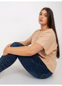 Fashionhunters Dámské tričko Plus Size Basic Crew Neck