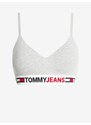 Tommy Hilfiger Světle šedá dámská žíhaná podprsenka Tommy Jeans - Dámské