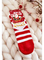 Kesi Dětské vánoční ponožky s pruhy Cosas bílo-červené