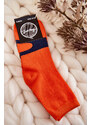 Kesi Dámské bavlněné ponožky Námořnický vzor oranžove